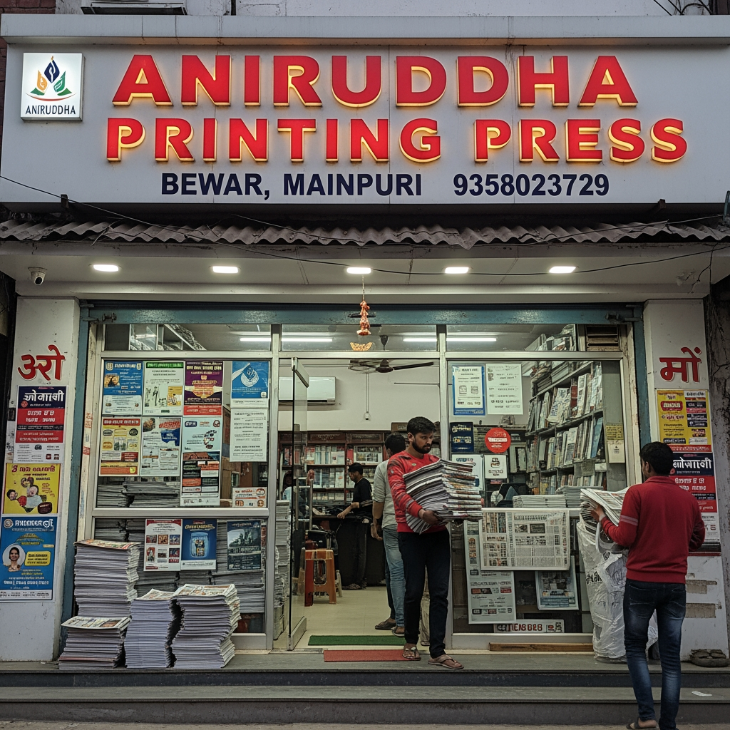 AI Design for Aniruddha Printing Press Bewar, Mainpuri 9358023729