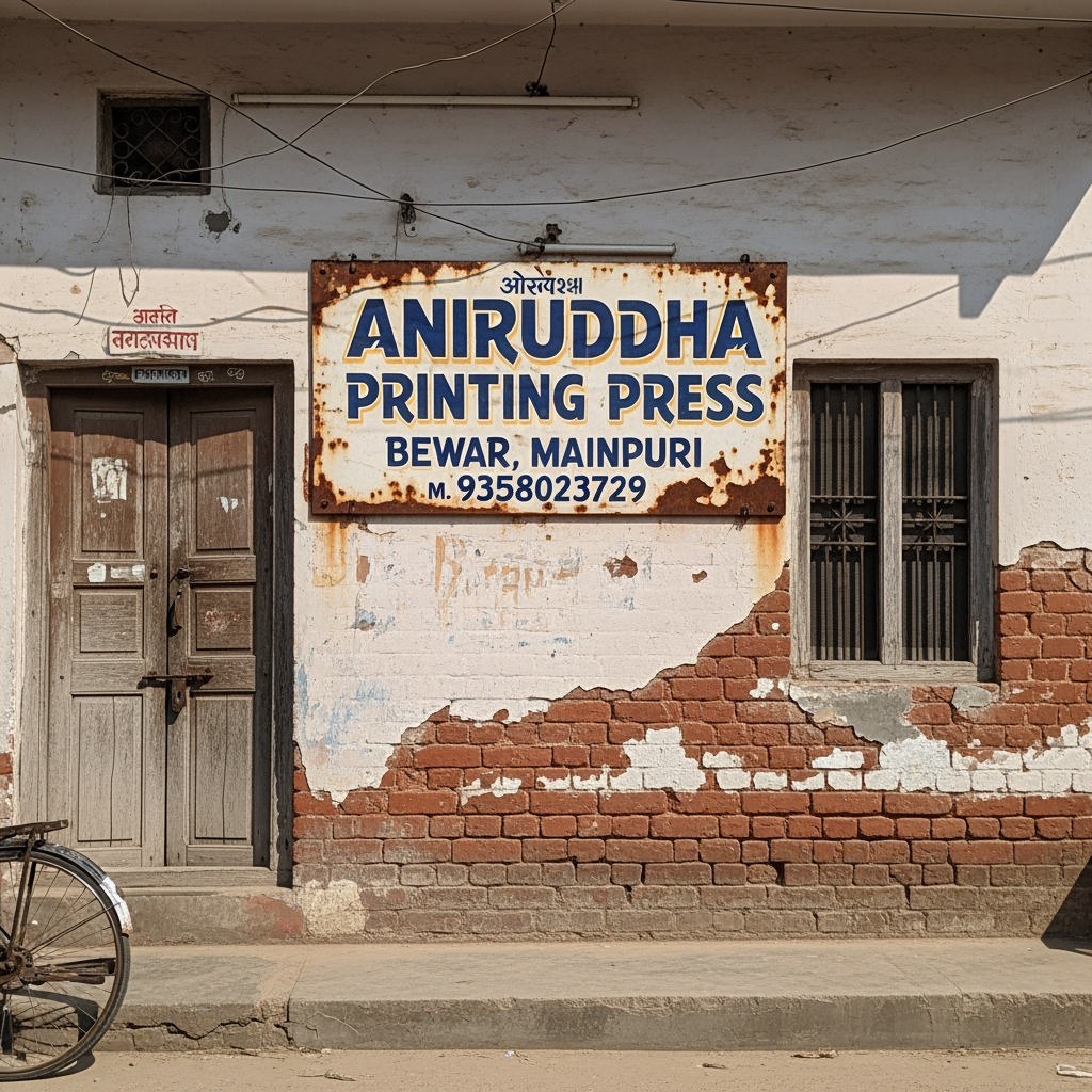 AI Design for Aniruddha Printing Press Bewar, Mainpuri 9358023729