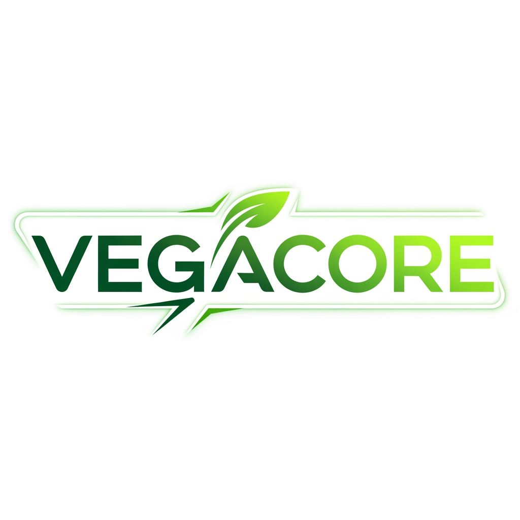 AI Design for i want vegacore logo => Tip: Wide/horizontal logos (3:1 to 5:1 ratio) work best in app bars. Current ratio is 1.0:1.