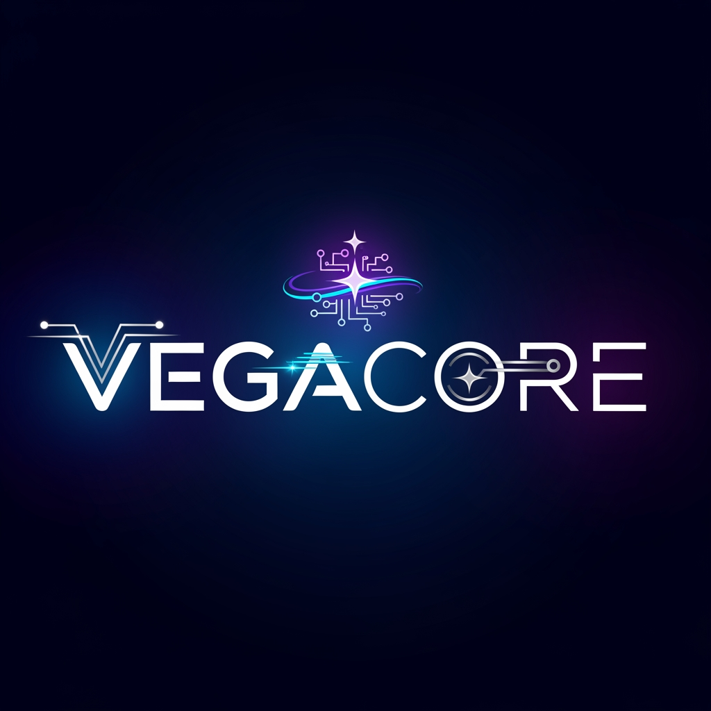 AI Design for i want vegacore logo => Tip: Wide/horizontal logos (3:1 to 5:1 ratio) work best in app bars. Current ratio is 1.0:1.