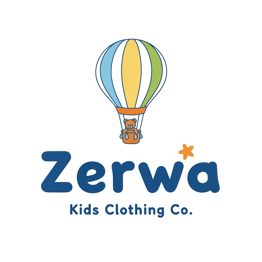 AI Design for my brand name zerwa. this is kids clothing brand, explore famouse kids brand na dgive me logo for my brand