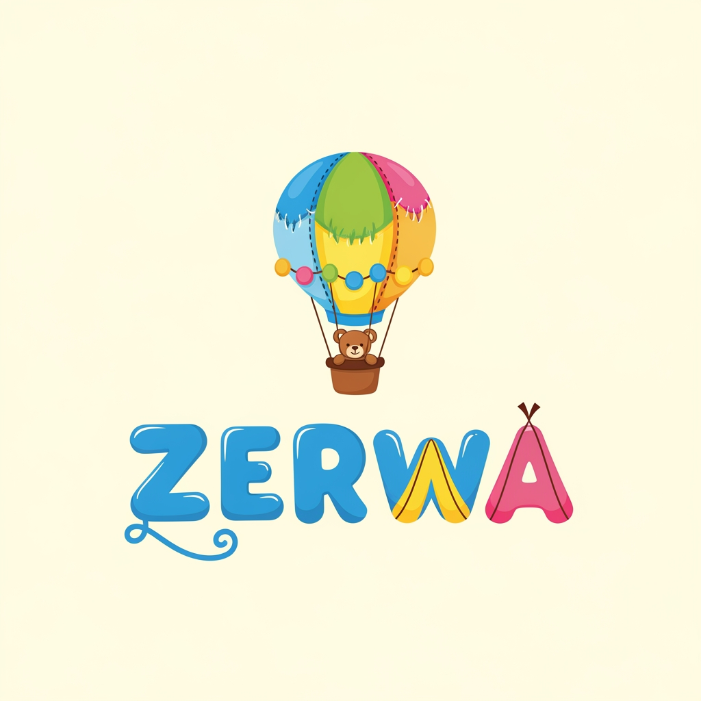 AI Design for my brand name zerwa. this is kids clothing brand, explore famouse kids brand na dgive me logo for my brand