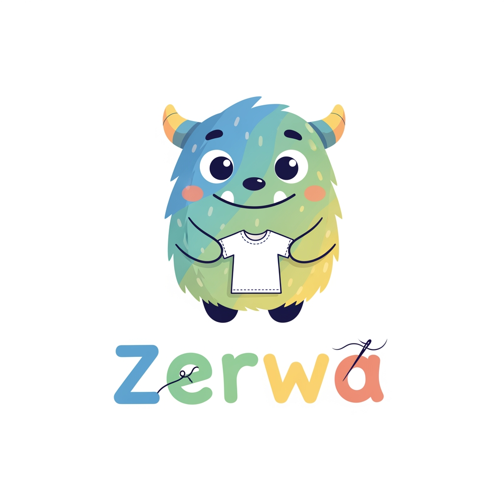 AI Design for my brand name zerwa. this is kids clothing brand, explore famouse kids brand na dgive me logo for my brand