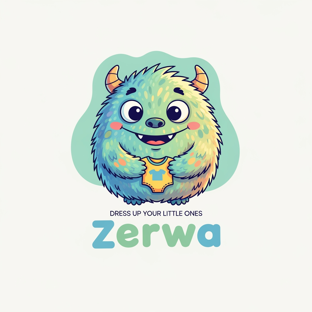 AI Design for my brand name zerwa. this is kids clothing brand, explore famouse kids brand na dgive me logo for my brand