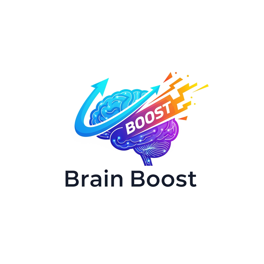 AI Design for make ai logo for app name brain boostershow human brain with boost