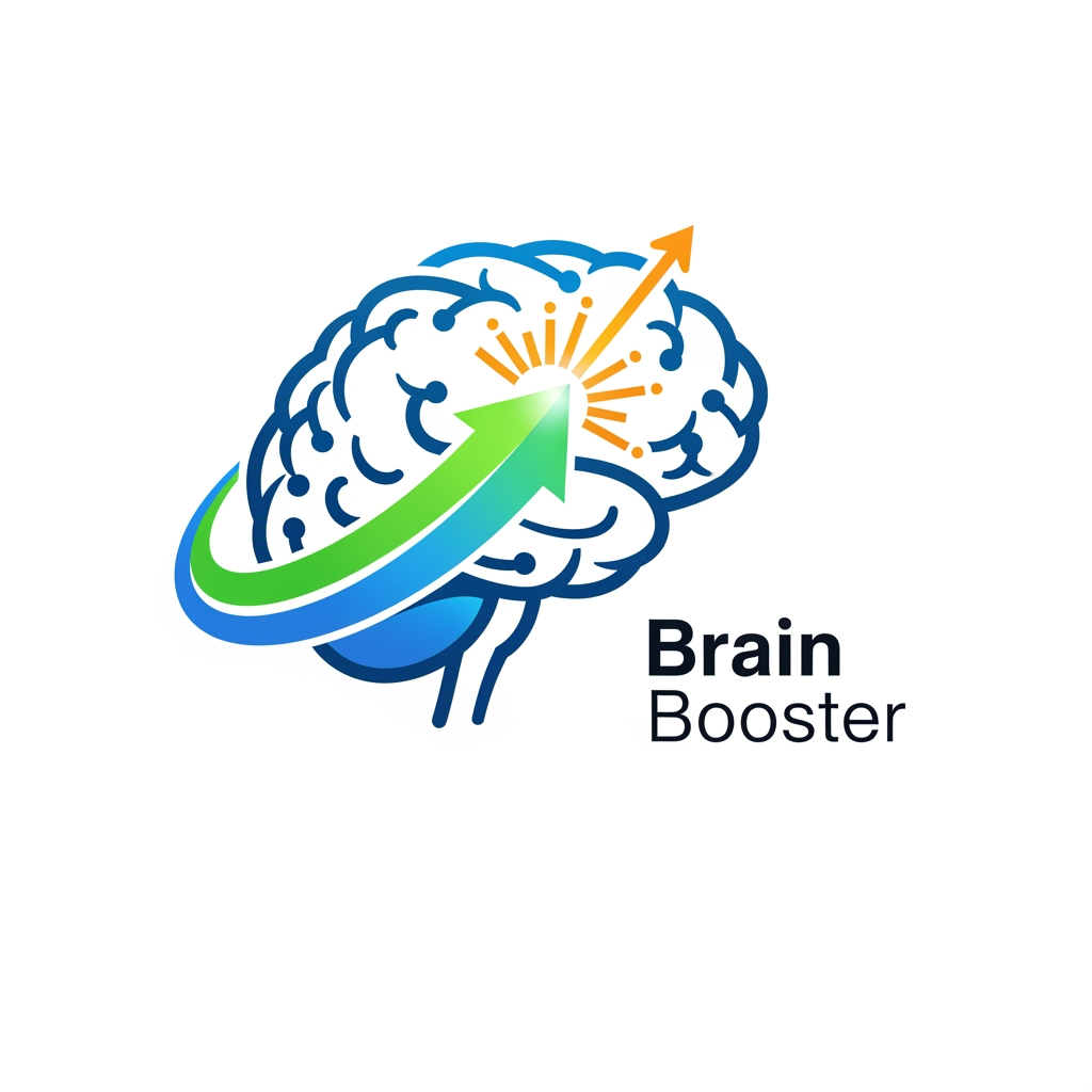 AI Design for make ai logo for app name brain boostershow human brain with booster
