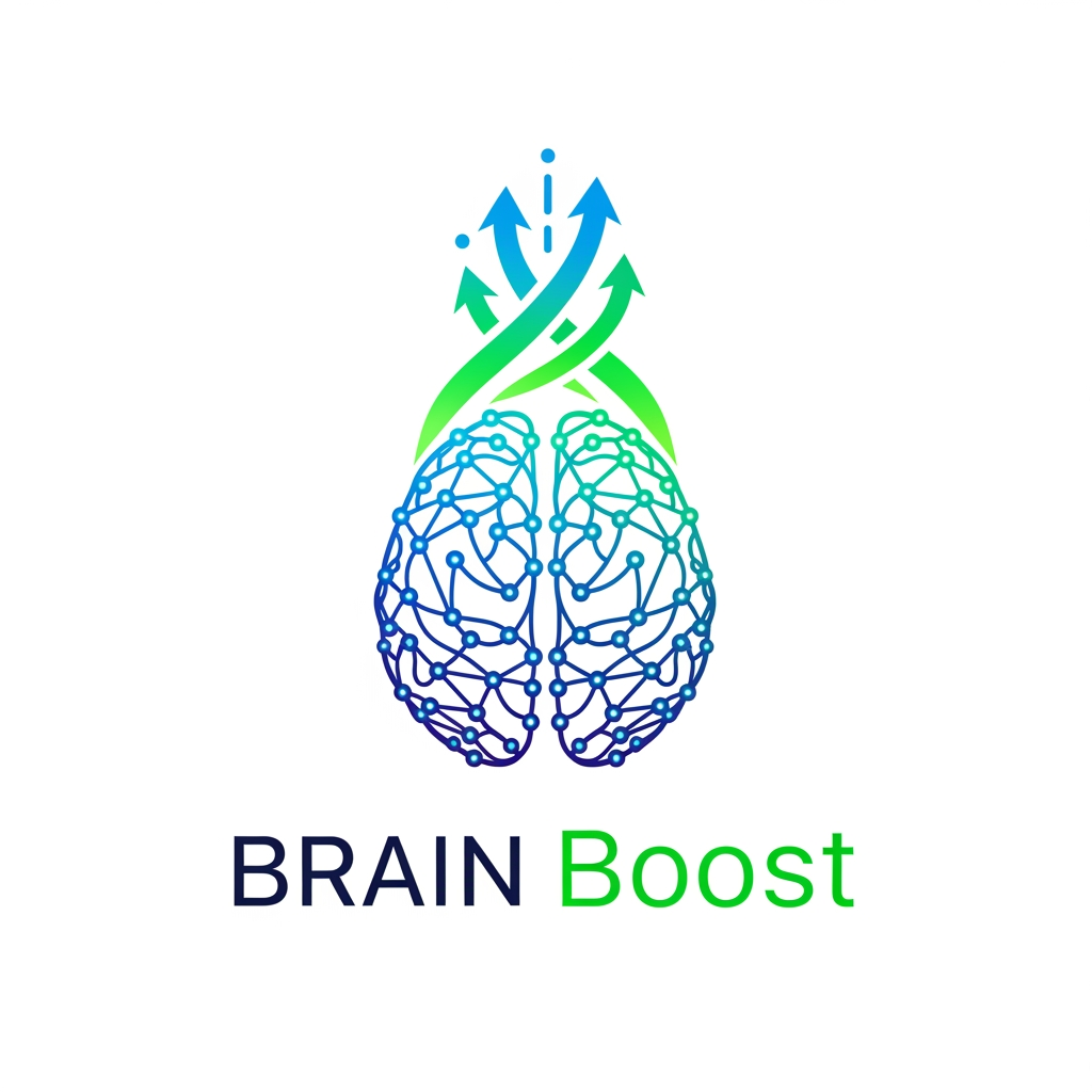 AI Design for make ai logo for app name brain boostershow human brain with boost