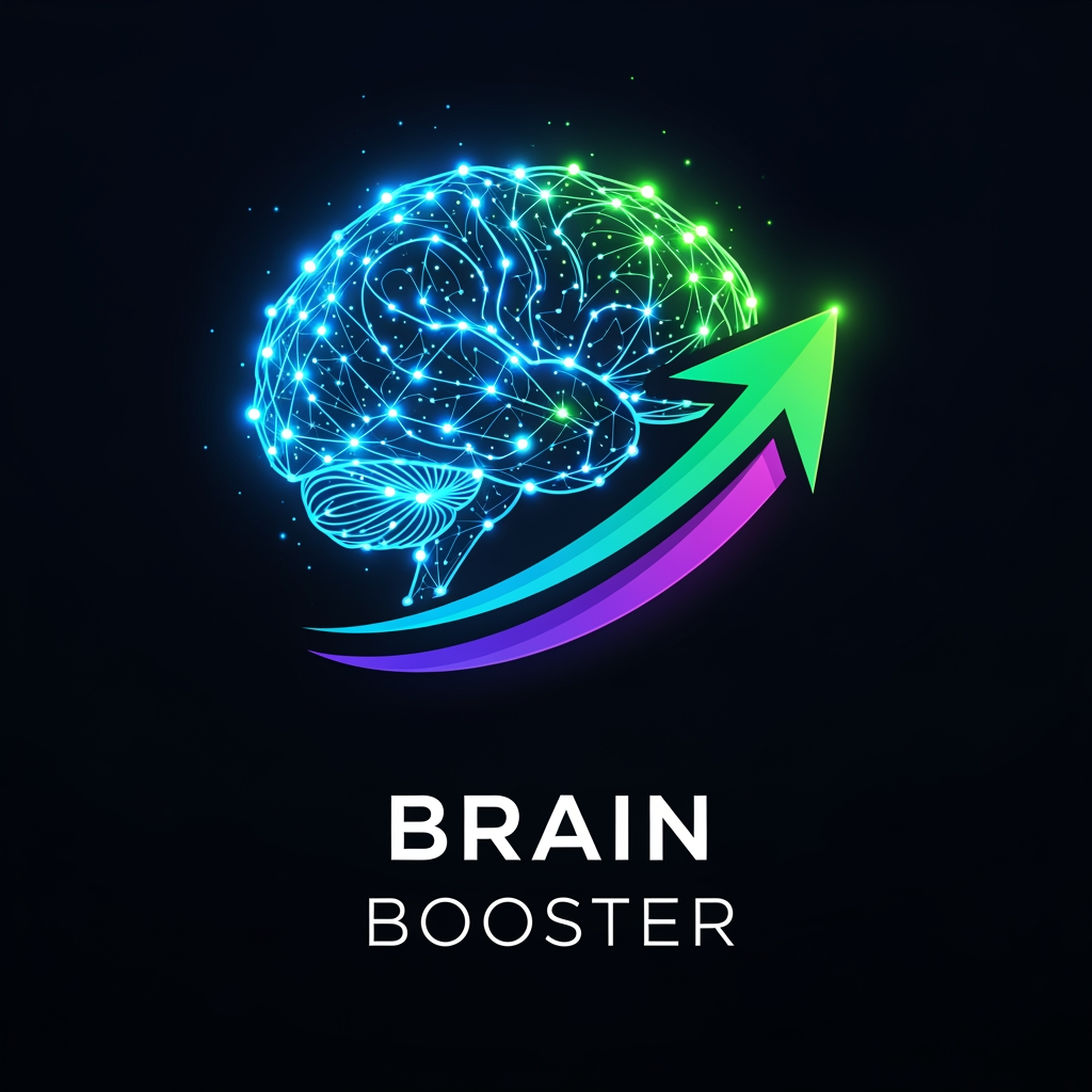 AI Design for make ai logo for app name brain boostershow human brain with booster