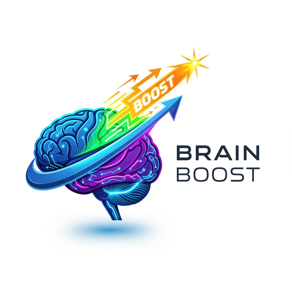 AI Design for make ai logo for app name brain boostershow human brain with boost