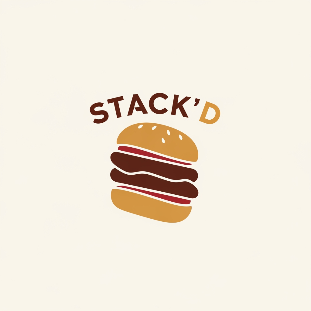 AI Design for by that i mean the logo i told you to make earlier for a burger restaurant name is STACK'D