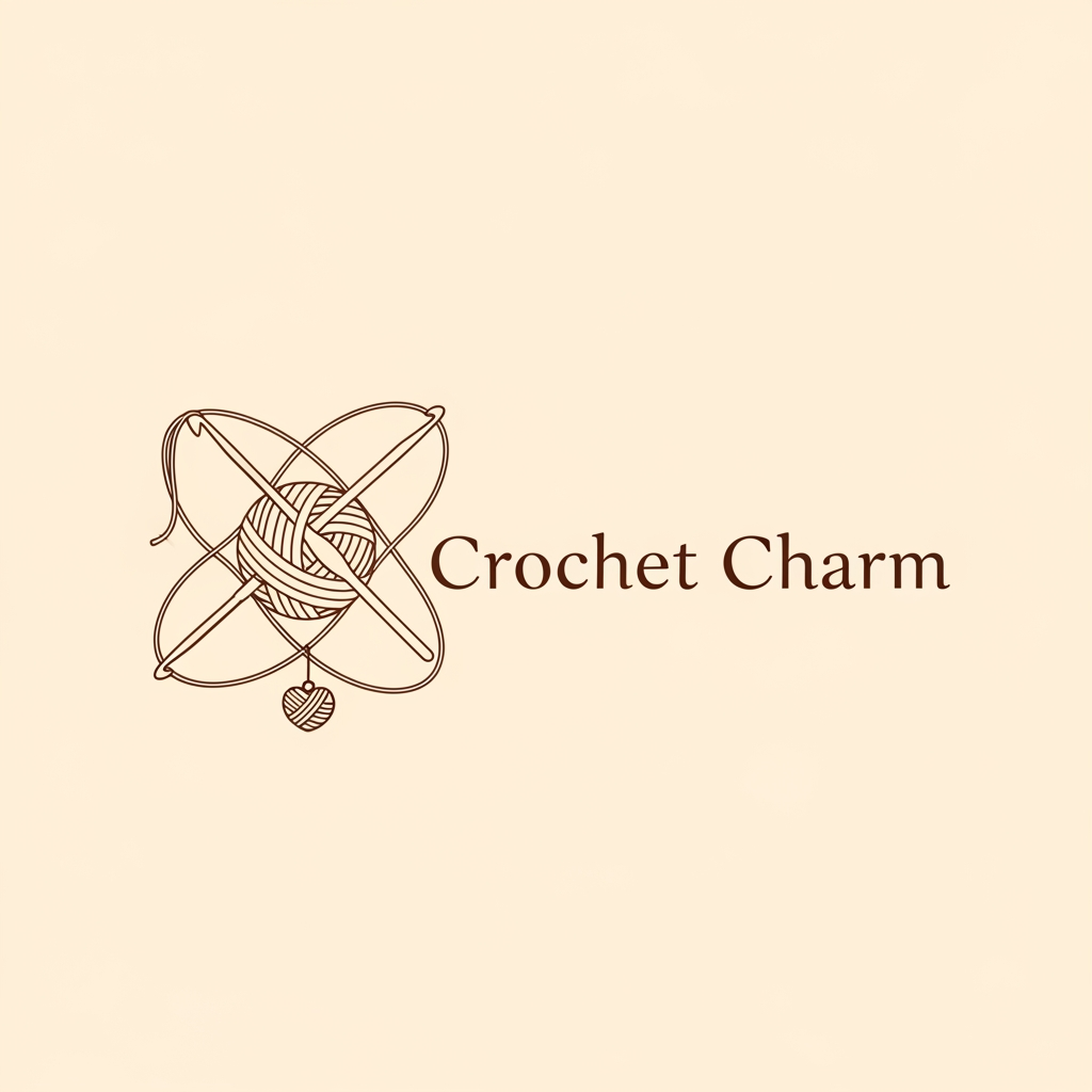 AI Design for create a unique and elegant style logo for a crochet brand name is crochet charm the color should be cream and #54263A