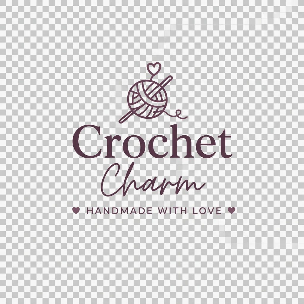 AI Design for the logo which you can see in this mockup which is CROCHET CHARM (written the name in capital just that you don't get confused and it doesn't mean that you have to write in the capital okay ? got it right!) i want that excat logo without any changes just make it in png and do not add and thing in back like a circle or something like that