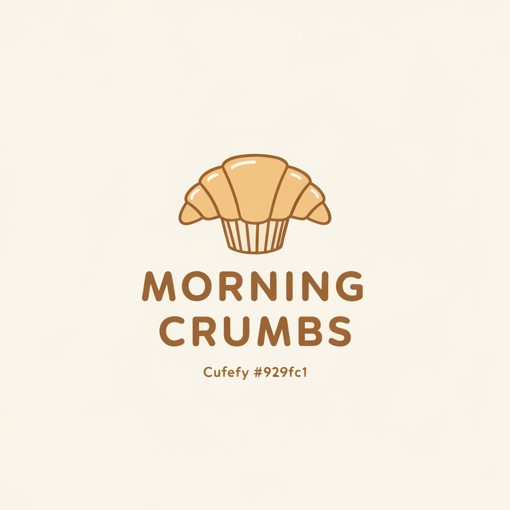 AI Design for create a logo for a cutesy and aesthetics bakery and it's name is MORNING CRUMBS and the colors are #fefef2  and  #929fc1 i want  a simple logo