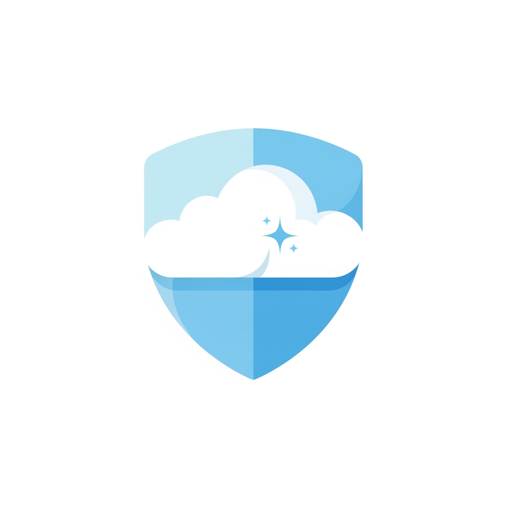 AI Design for i want to create cloud shield logo for my declutter website
