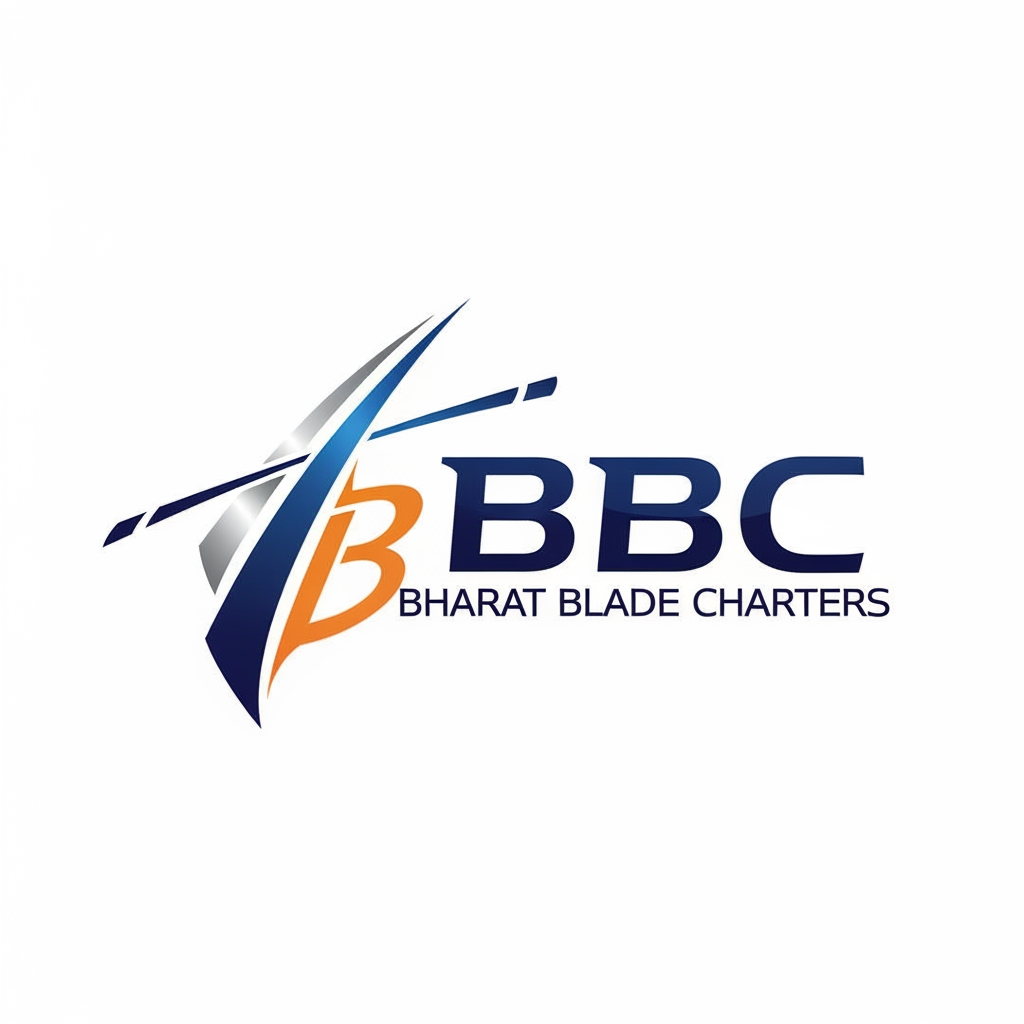 AI Design for create logo for BBC Bharat Blade Charters.. company of helicopter jet Blades so give me Best results looks professional