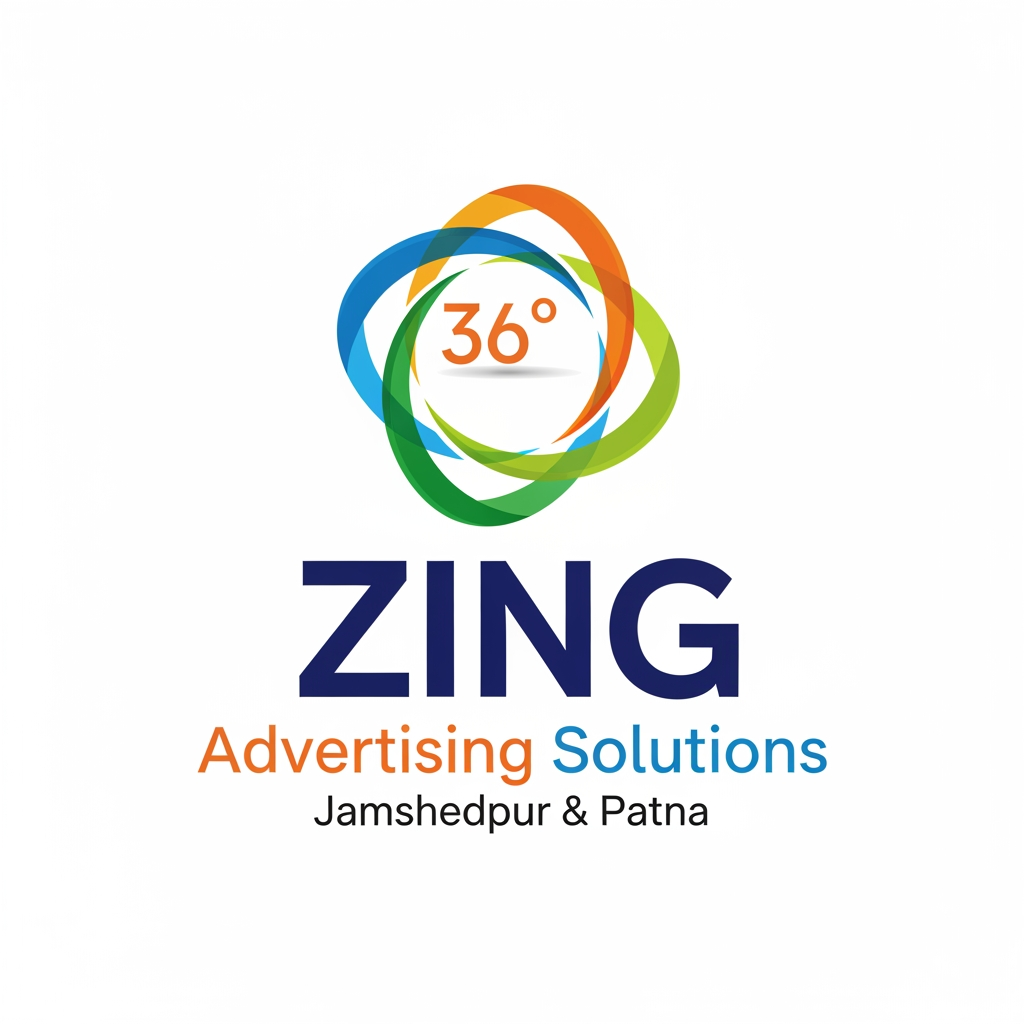 AI Design for log for Zing advertising solution, a complete 360 degree advertising solution company based on Jamshedpur and Patna.