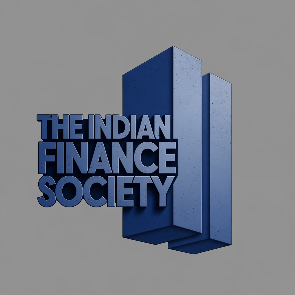 AI Design for create me a corporate blue logo fro "The Indian Finance Society" following a neo brutalist style.