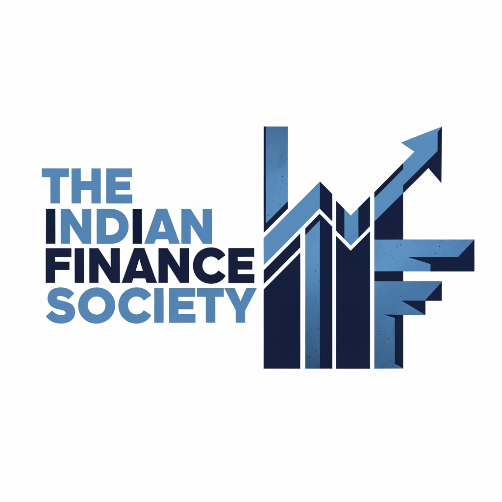 AI Design for create me a corporate blue logo fro "The Indian Finance Society" following a neo brutalist style.