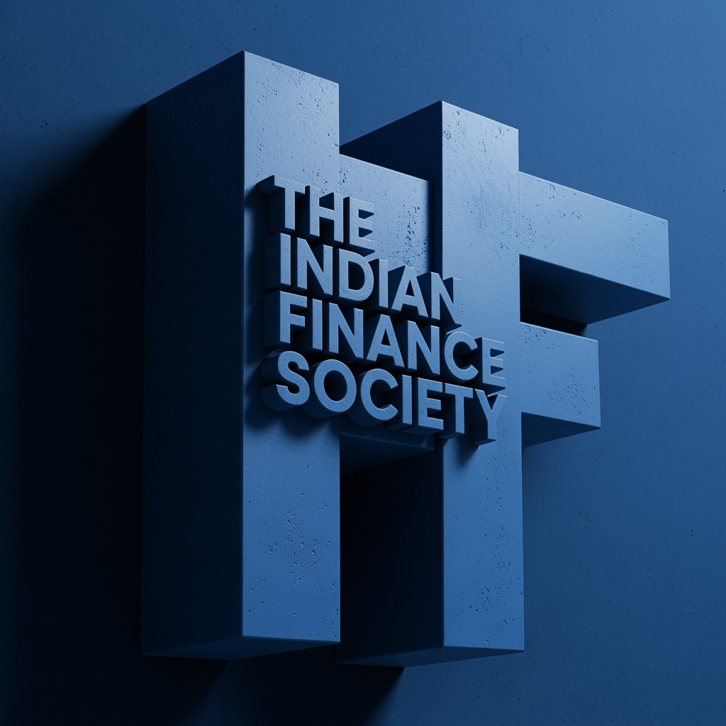 AI Design for create me a corporate blue logo fro "The Indian Finance Society" following a neo brutalist style.