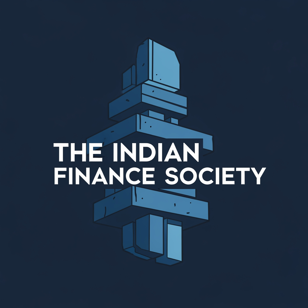 AI Design for create me a corporate blue logo fro "The Indian Finance Society" following a neo brutalist style.