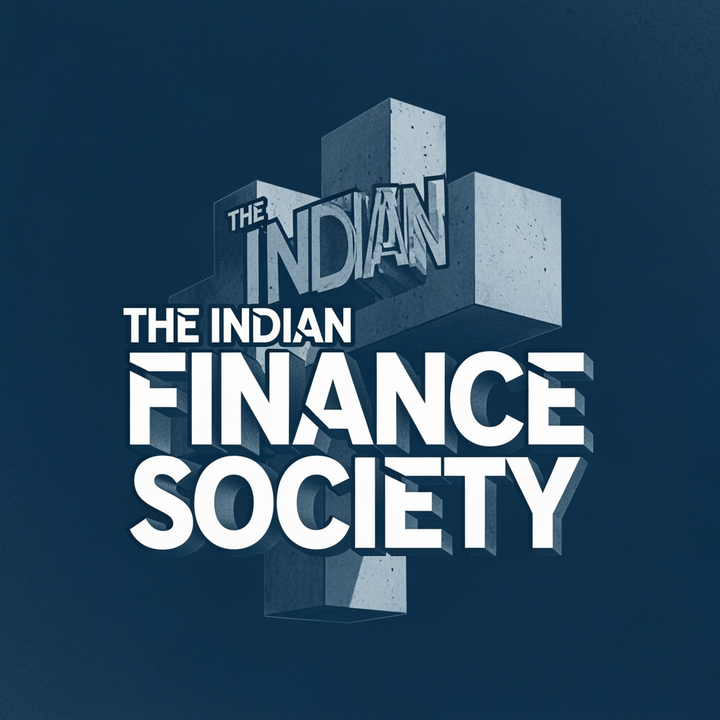 AI Design for create me a corporate blue logo fro "The Indian Finance Society" following a neo brutalist style.