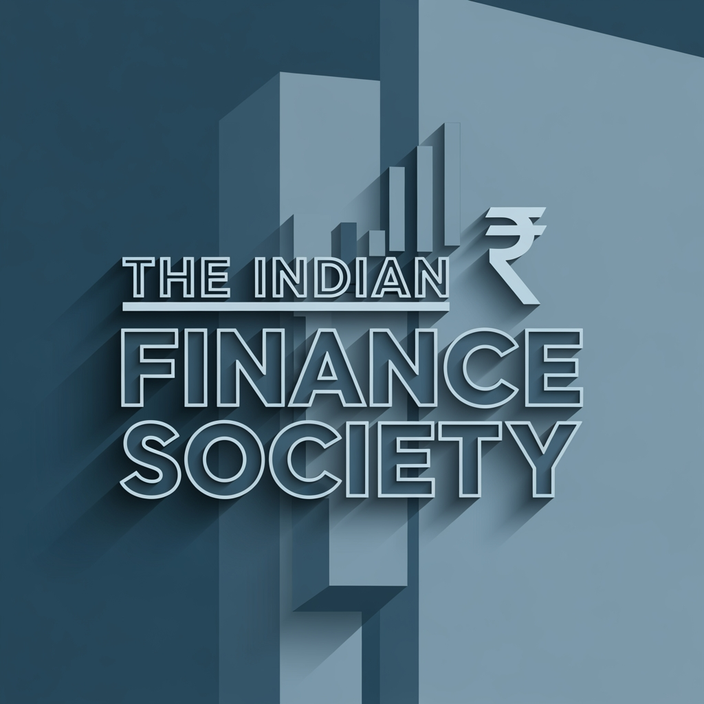 AI Design for create me a corporate blue logo fro "The Indian Finance Society" following a neo brutalist style.