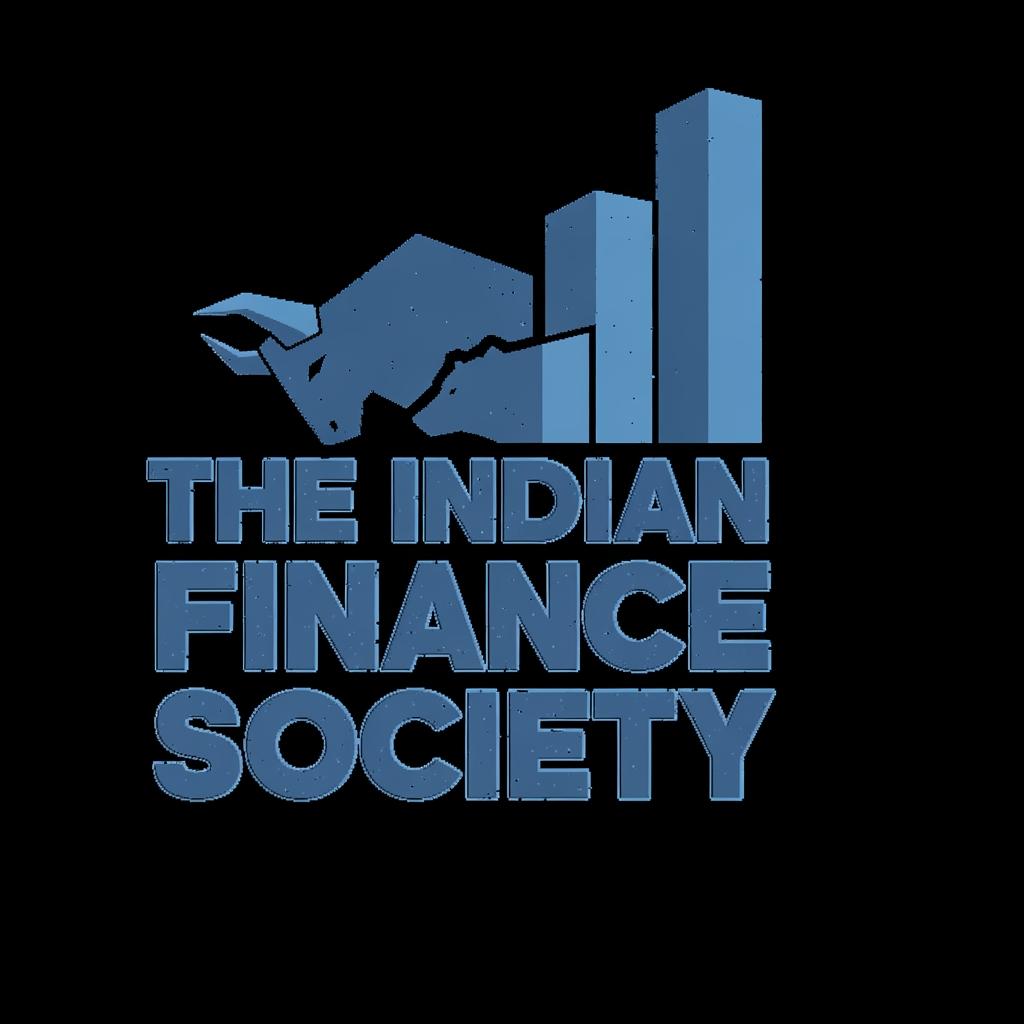 AI Design for create me a corporate blue logo fro "The Indian Finance Society" following a neo brutalist style.