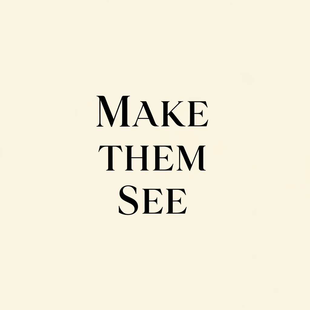 AI Design for Minimal luxury logo for “Make Them See”, high-end photography and film studio brand, elegant serif typography with modern refinement, subtle cinematic spacing, refined letterforms, black and ivory color palette, editorial fashion aesthetic, inspired by luxury magazine branding, clean vector logo, white background, timeless and sophisticated identity