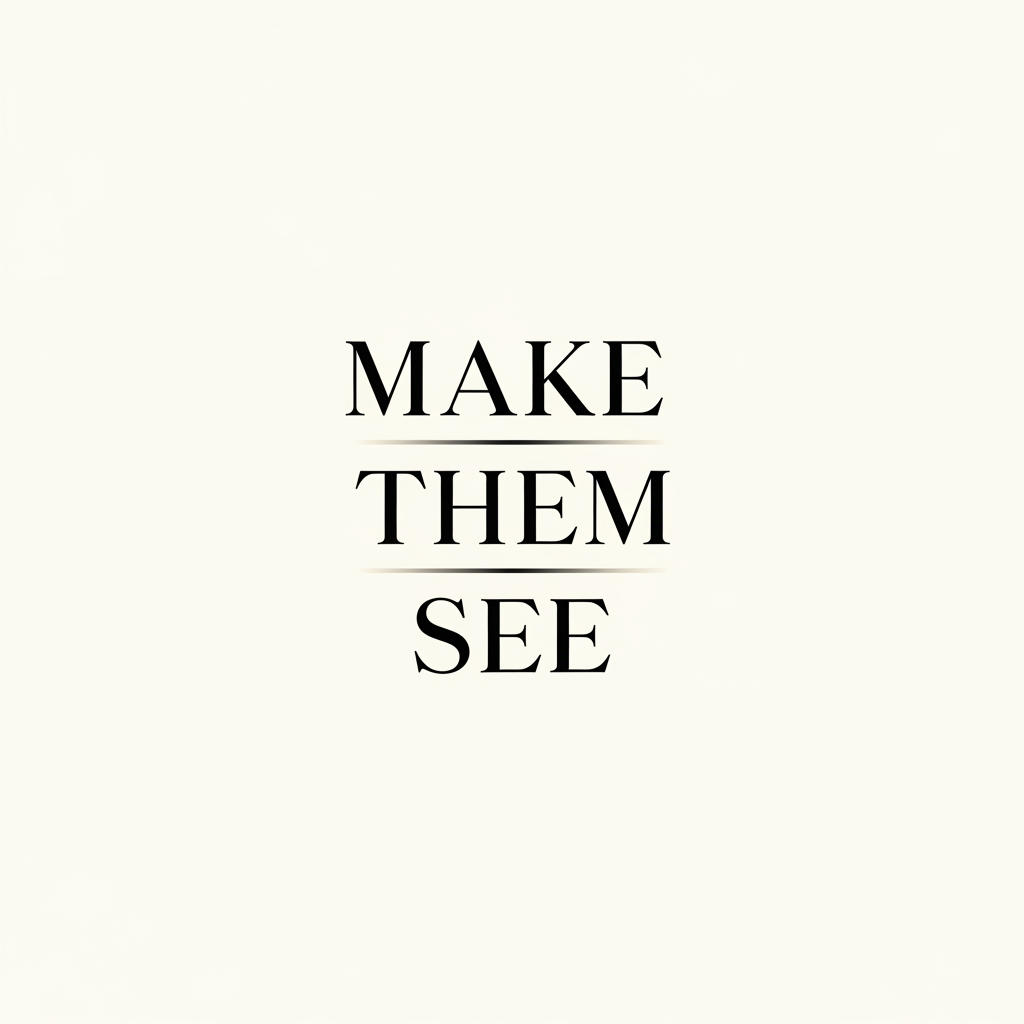 AI Design for Minimal luxury logo for “Make Them See”, high-end photography and film studio brand, elegant serif typography with modern refinement, subtle cinematic spacing, refined letterforms, black and ivory color palette, editorial fashion aesthetic, inspired by luxury magazine branding, clean vector logo, white background, timeless and sophisticated identity
