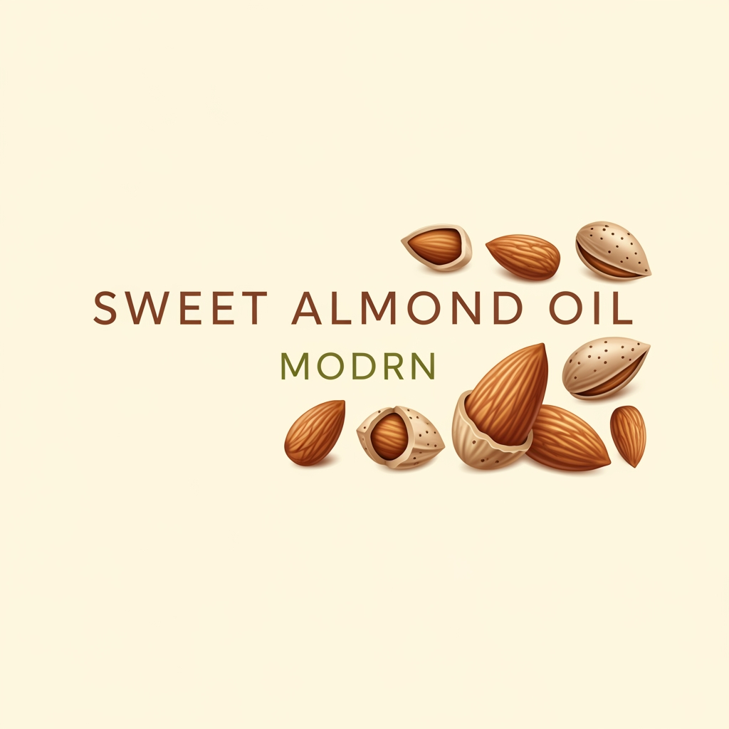 AI Design for I NEED A LOGO FOR MY BRAND SWEET ALMOND OIL MODRN PLEASE ADD REAL ICONS OF ALMOND