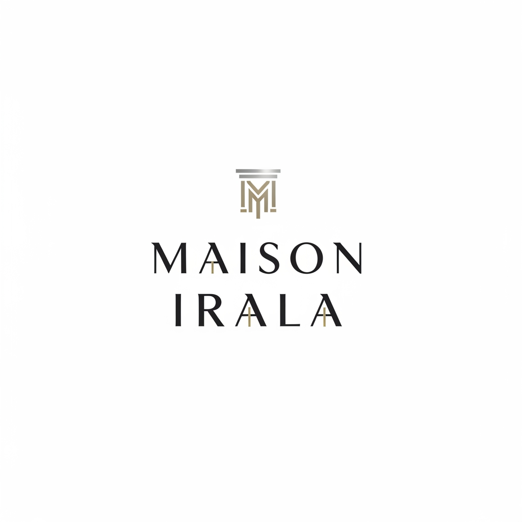AI Design for i have a lifestyle brand called Maison Irala. i need a logo for it in similar terms of Tom ford, LV, Gucci etc.