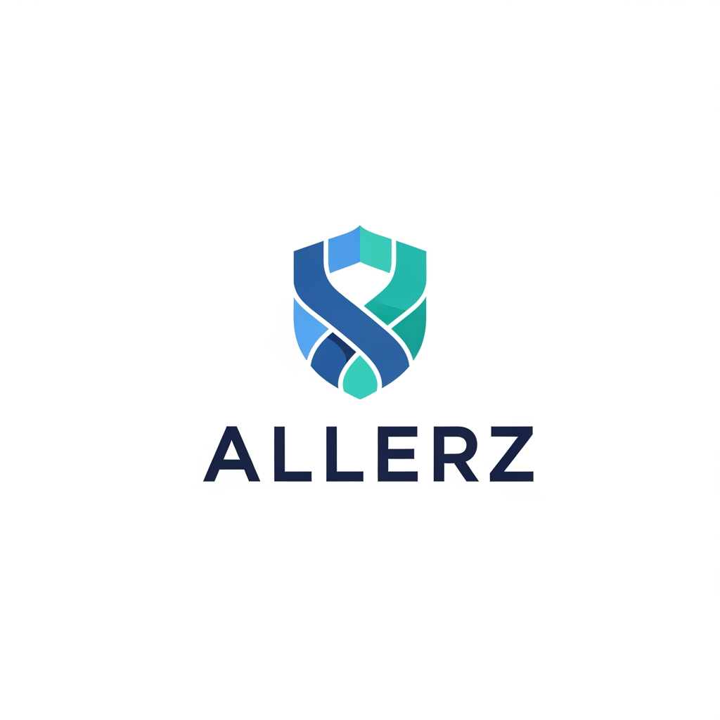 AI Design for Design a modern, minimal, and premium logo for a healthcare brand named "Allerz", a specialized allergy and immunology clinic. The logo should look like a trusted medical institution rather than a pharmaceutical company. Use clean geometric forms inspired by wellness, protection, breathing, immunity, and patient care. Elegant sans-serif typography, balanced proportions, minimal icon, professional healthcare aesthetics, timeless design, flat vector style, medical blue and teal color palette, white background, highly recognizable and scalable.