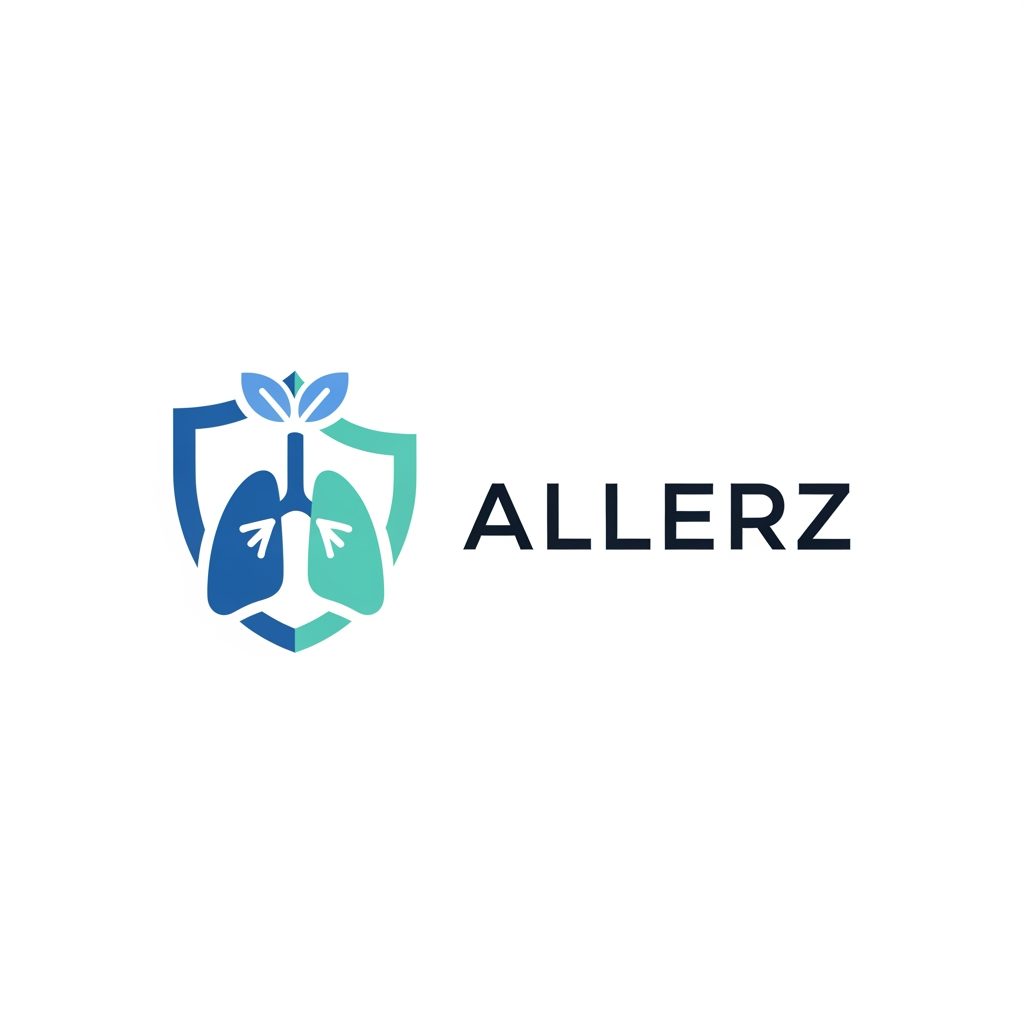 AI Design for Design a modern, minimal, and premium logo for a healthcare brand named "Allerz", a specialized allergy and immunology clinic. The logo should look like a trusted medical institution rather than a pharmaceutical company. Use clean geometric forms inspired by wellness, protection, breathing, immunity, and patient care. Elegant sans-serif typography, balanced proportions, minimal icon, professional healthcare aesthetics, timeless design, flat vector style, medical blue and teal color palette, white background, highly recognizable and scalable.