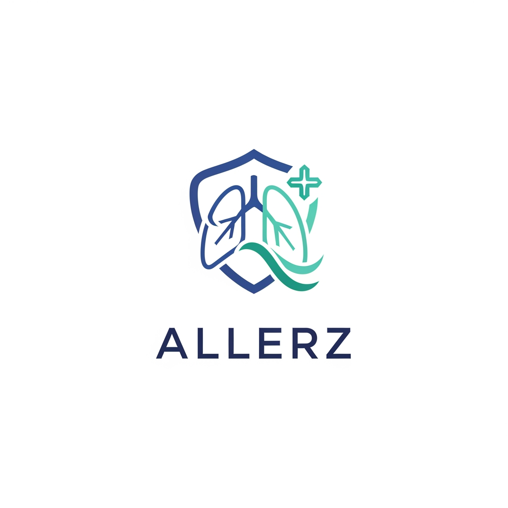 AI Design for Design a modern, minimal, and premium logo for a healthcare brand named "Allerz", a specialized allergy and immunology clinic. The logo should look like a trusted medical institution rather than a pharmaceutical company. Use clean geometric forms inspired by wellness, protection, breathing, immunity, and patient care. Elegant sans-serif typography, balanced proportions, minimal icon, professional healthcare aesthetics, timeless design, flat vector style, medical blue and teal color palette, white background, highly recognizable and scalable.