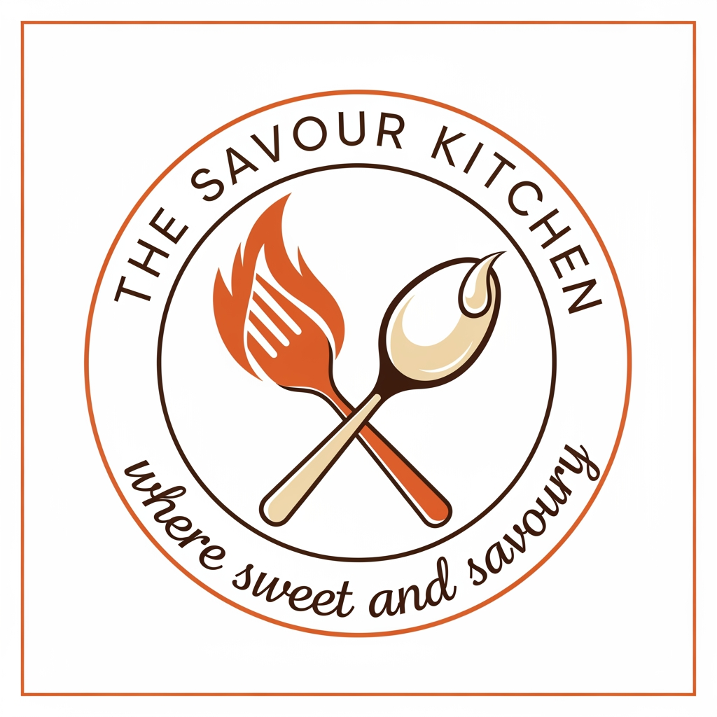 AI Design for create a logo name the savour kitchen where sweet and savoury