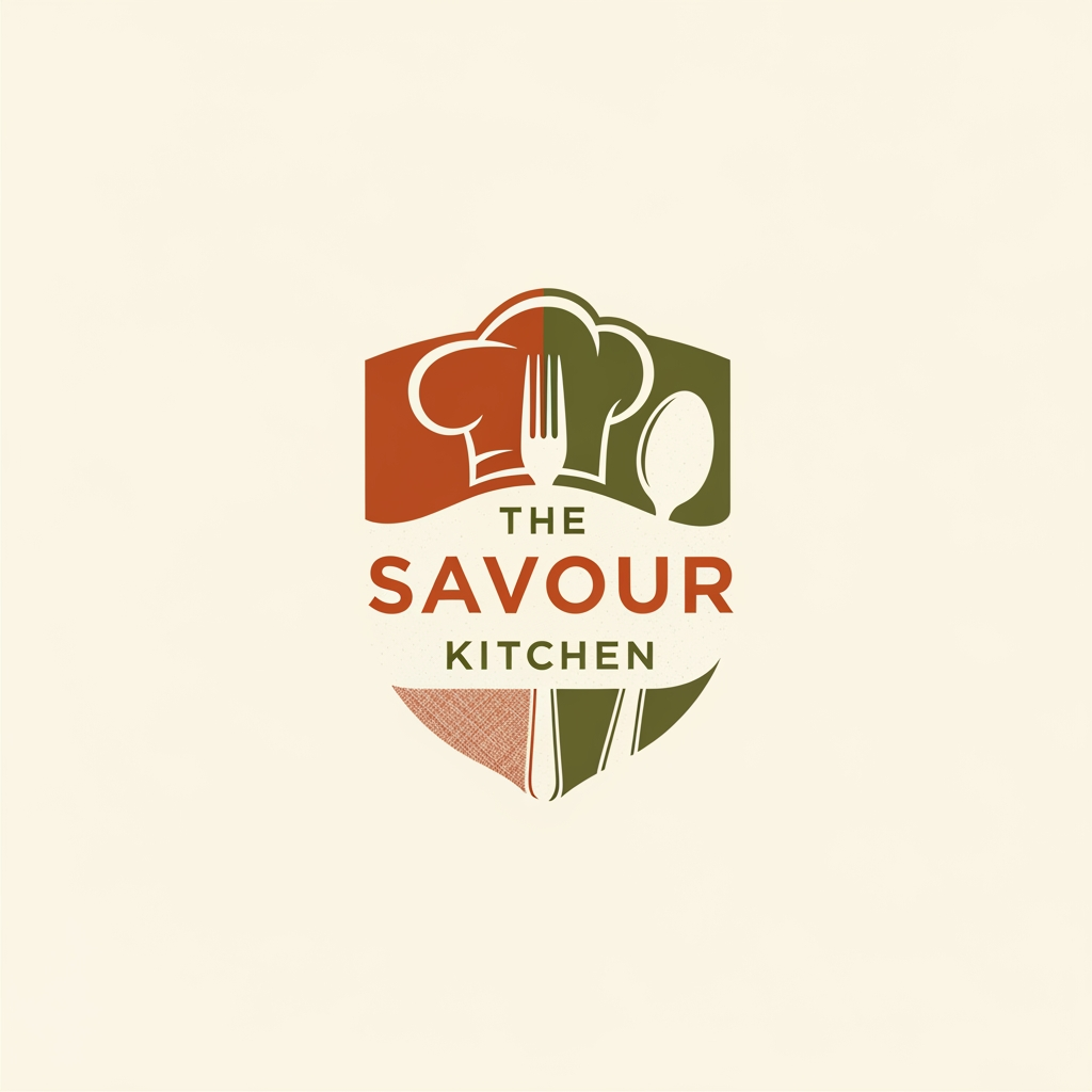 AI Design for create a logo name the savour kitchen