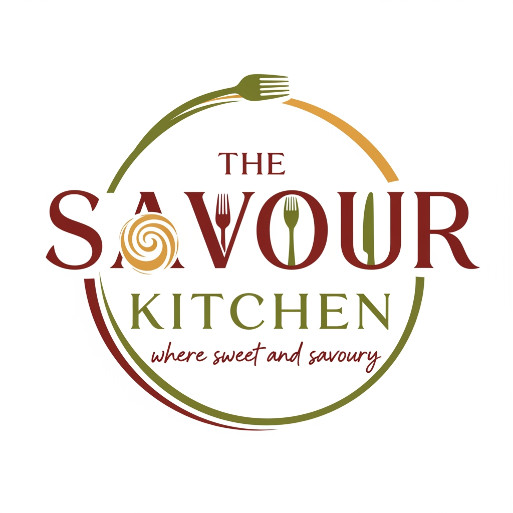 AI Design for create a logo name the savour kitchen where sweet and savoury
