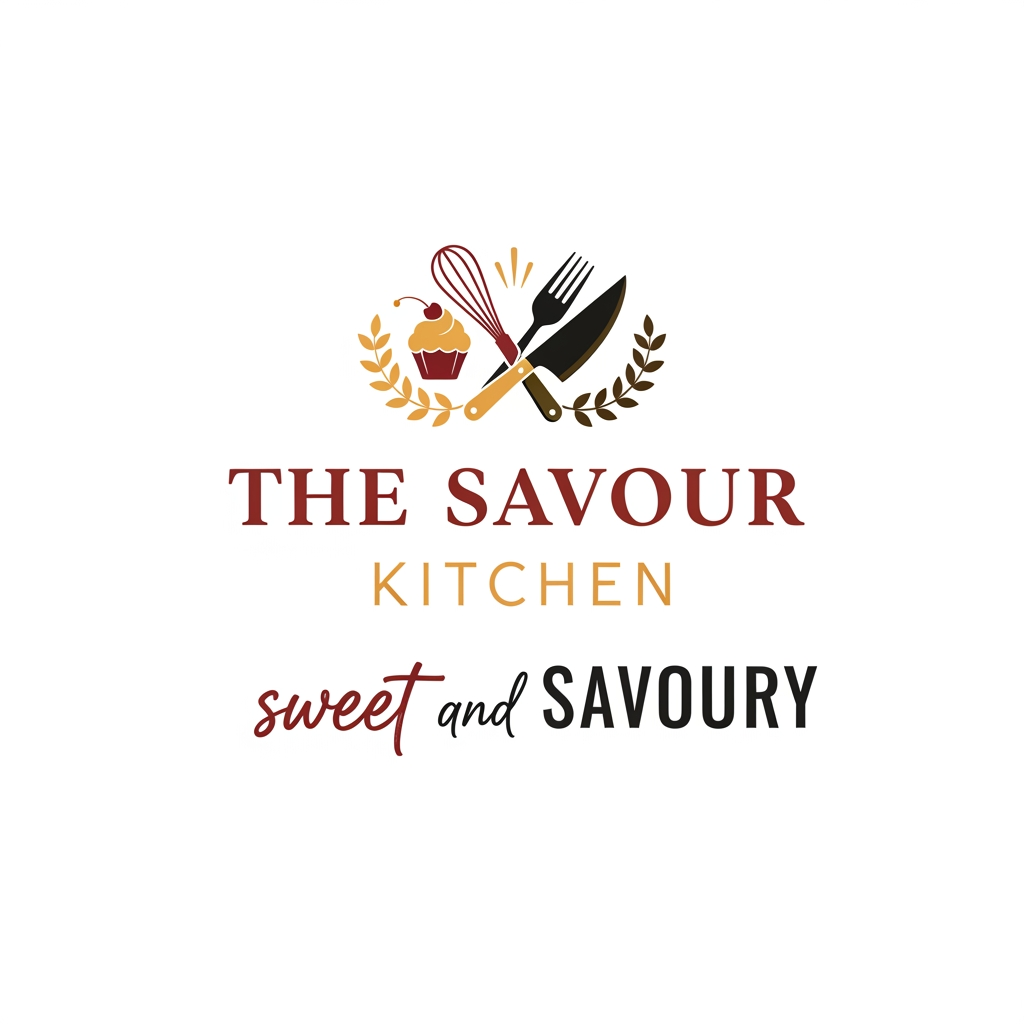 AI Design for create a logo name the savour kitchen where sweet and savoury