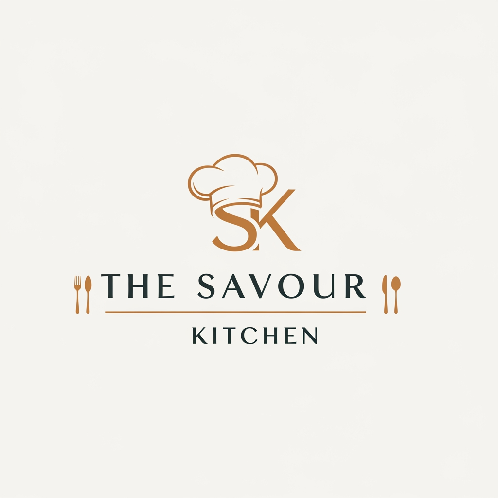 AI Design for create a logo name the savour kitchen