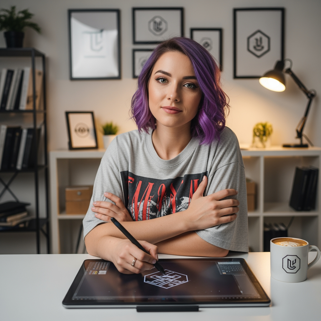AI Design for make a logo artist look cool good and beautiful