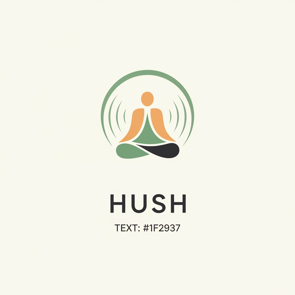 AI Design for i have created a mobile app and its name is HUSH and this is its theme and i want to create logo of my hush application as per my theme export const lightColors = {
primary: '#5B8A72',
background: '#F4F7F6',
card: '#FFFFFF',
text: '#1F2937',
textSecondary: '#6B7280',
border: '#E5E7EB',
accentBg: '#E2F0E9',
};
export const darkColors = {
primary: '#7CB99B',
background: '#121826',
card: '#1E293B',
text: '#F1F5F9',
textSecondary: '#94A3B8',
border: '#334155',
accentBg: '#243A30',
}; and also for refenrece its a meditation app