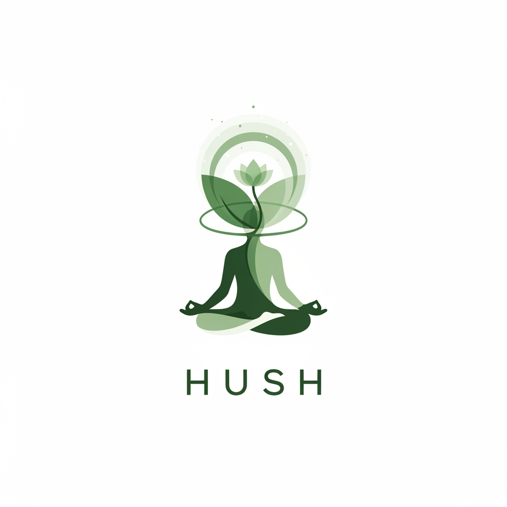 AI Design for i have created a mobile app and its name is HUSH and this is its theme and i want to create logo of my hush application as per my theme export const lightColors = {
primary: '#5B8A72',
background: '#F4F7F6',
card: '#FFFFFF',
text: '#1F2937',
textSecondary: '#6B7280',
border: '#E5E7EB',
accentBg: '#E2F0E9',
};
export const darkColors = {
primary: '#7CB99B',
background: '#121826',
card: '#1E293B',
text: '#F1F5F9',
textSecondary: '#94A3B8',
border: '#334155',
accentBg: '#243A30',
}; and also for refenrece its a meditation app
