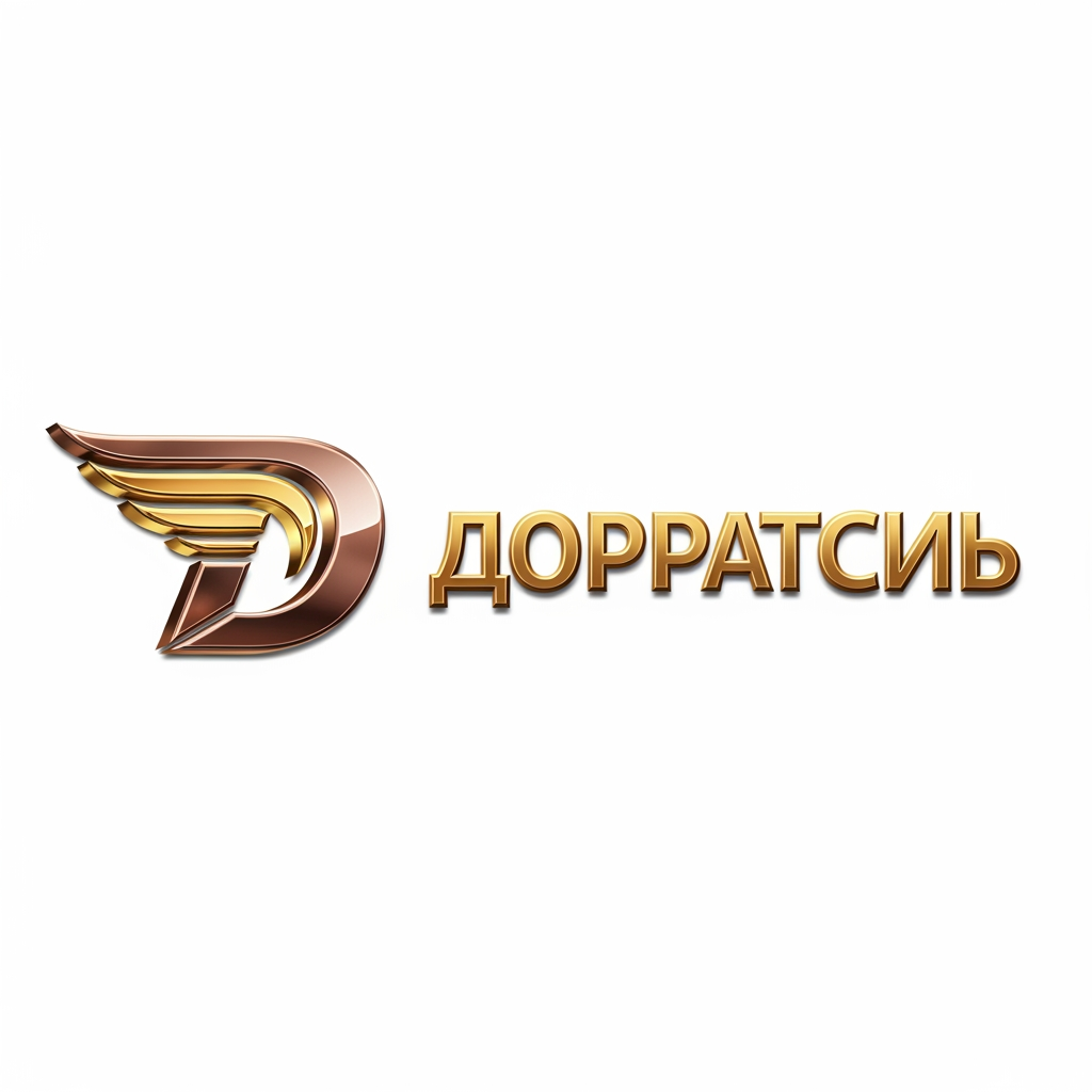 AI Design for Вариант 1: Попытка сгенерировать всё вместе (Иконка + Текст)
Этот промпт задает горизонтальную композицию на белом фоне и просит нейросеть вывести текст справа от иконки.

/imagine prompt: A premium 3D corporate logo on a pure white background. Horizontal layout. On the left: a dynamic 3D icon of the letter "D" with sleek swept-back wings, rendered in polished metallic bronze and gold with realistic bevels and embossed depth. On the right: the bold typography "ДОНТРАНССЕРВИС" in a matching metallic golden sans-serif font. High-end industrial and logistics emblem style, studio lighting, photorealistic, professional branding --v 6.0 --style raw

Вариант 2: Выверенный профессиональный подход (Только иконка)
Этот промпт сгенерирует идеальный, чистый золотой/бронзовый 3D-знак на белом фоне без мусорного текста, чтобы ты мог сам собрать финальный логотип.

/imagine prompt: A premium 3D corporate logo icon of a dynamic letter "D" with sleek swept-back wings or speed lines. Rendered in heavy, polished metallic bronze and gold with realistic bevels, bright highlights, and embossed 3D depth. Completely isolated on a pure white background. High-end automotive and heavy industry emblem style, cinematic studio lighting, photorealistic 8k, highly detailed metal texture --no text, typography, fonts, letters below or around the icon --v 6.0 --style raw

Совет по шрифту для самостоятельной сборки: Когда будешь приписывать «Донтранссервис» справа от золотой иконки, используй строгие геометрические шрифты без засечек, но с характером. Отлично подойдут Montserrat (жирное начертание) или Golos Text. Пиши текст темно-графитовым цветом (#2B2B2B) или подбери пипеткой самый темный бронзовый оттенок с самой иконки — логотип сразу будет выглядеть как цельный, дорогой бренд.