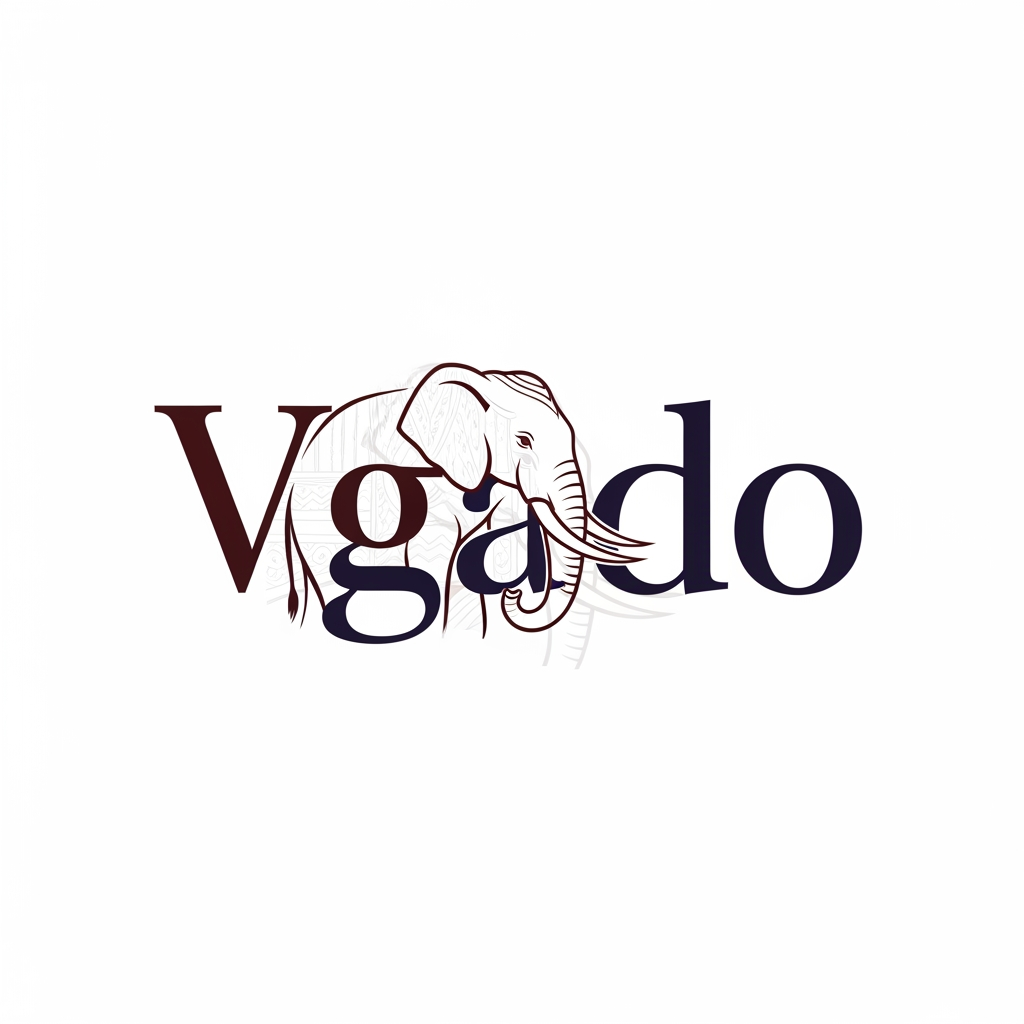AI Design for I want you to create a logo for traditional clothing brand name "Vgado". They want to add Elephant in their logo creatively. Generate one premium option.