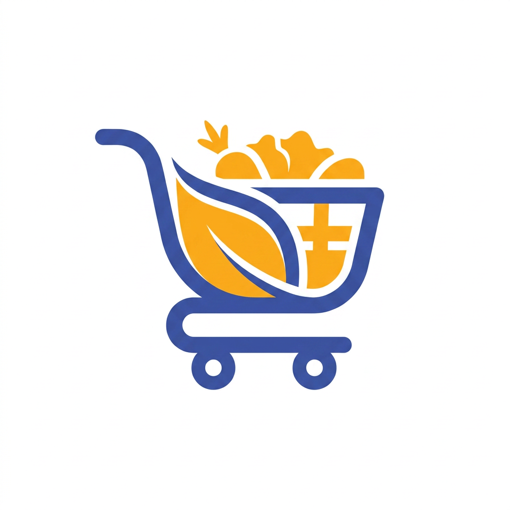 AI Design for use the color theme for logo. create logo for Supermarket as standard logo. Don't mention Shop name in logo. Standard logo