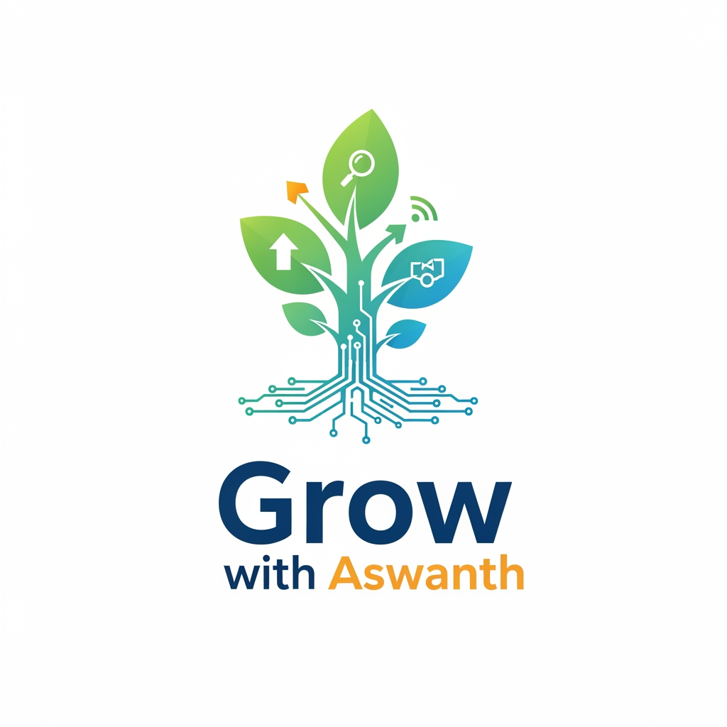 AI Design for logo grow with aswanth it is a digital marketing website