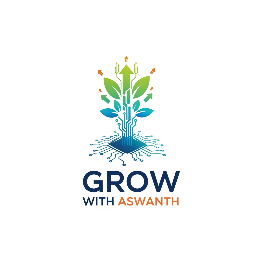 AI Design for logo grow with aswanth it is a digital marketing website