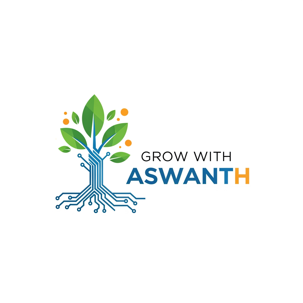 AI Design for logo grow with aswanth it is a digital marketing website