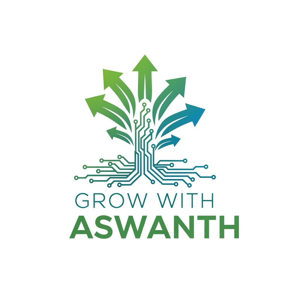 AI Design for logo grow with aswanth it is a digital marketing website