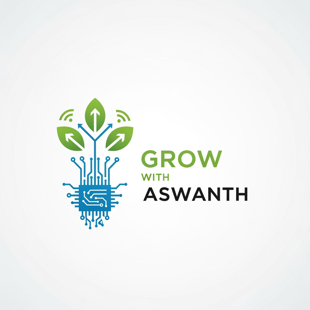AI Design for logo grow with aswanth it is a digital marketing website